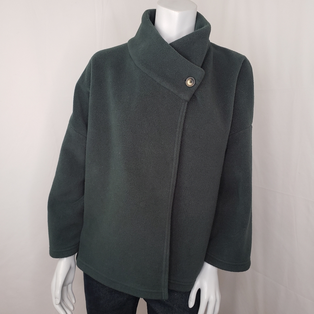 Bryn Walker M Fleece Swing Coat Hunter Green